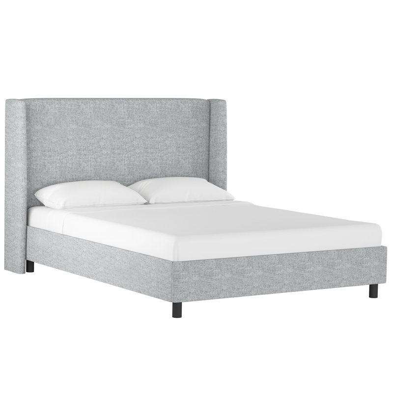 Tilly Upholstered Low Profile Platform Bed, California King, Zuma Pumice Textured Linen