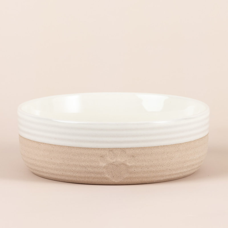 Mason Cash: 5,9 po, 16,9 oz - crème et brun clair - plat en céramique durable pour nourriture et eau, va au micro-ondes et au lave-vaisselle, alimentation pour chien et chat