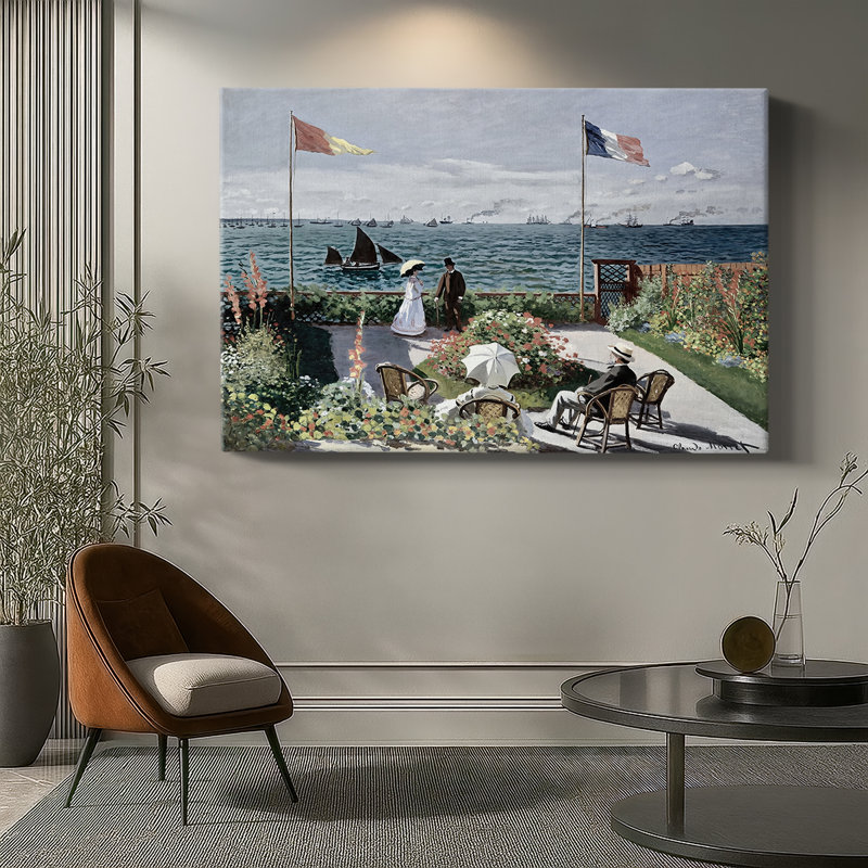 Garden at Sainte-Adresse (Terrace at Sainte-Adresse)-Claude Monet-Gallery Wrapped Canvas-1867, 24 x 36