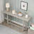 59.84" Gray Console Table, Rectangular Entryway & Sofa Table with Sturdy Magnesium Oxide Construction-204658037