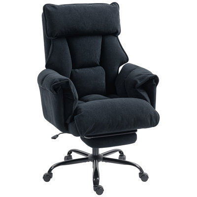 Chaise de bureau avec repose-pieds inclinable, noir