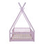 Lit simple maison avec clôture rose - élément en bois de pin pour lustre-1630019820
