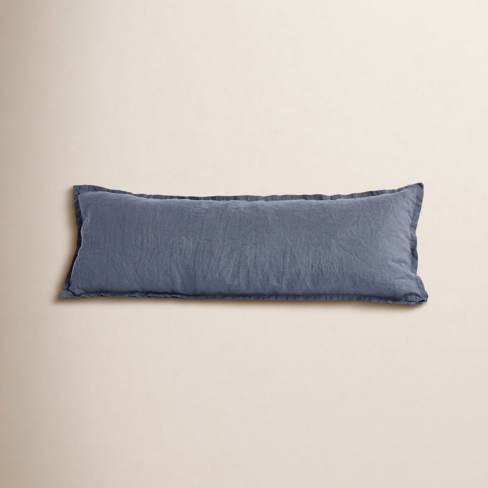 Coyuchi 36" x 22" Linen Pillow Cover, Harbor Blue, Rectangle 14"H x 36"W