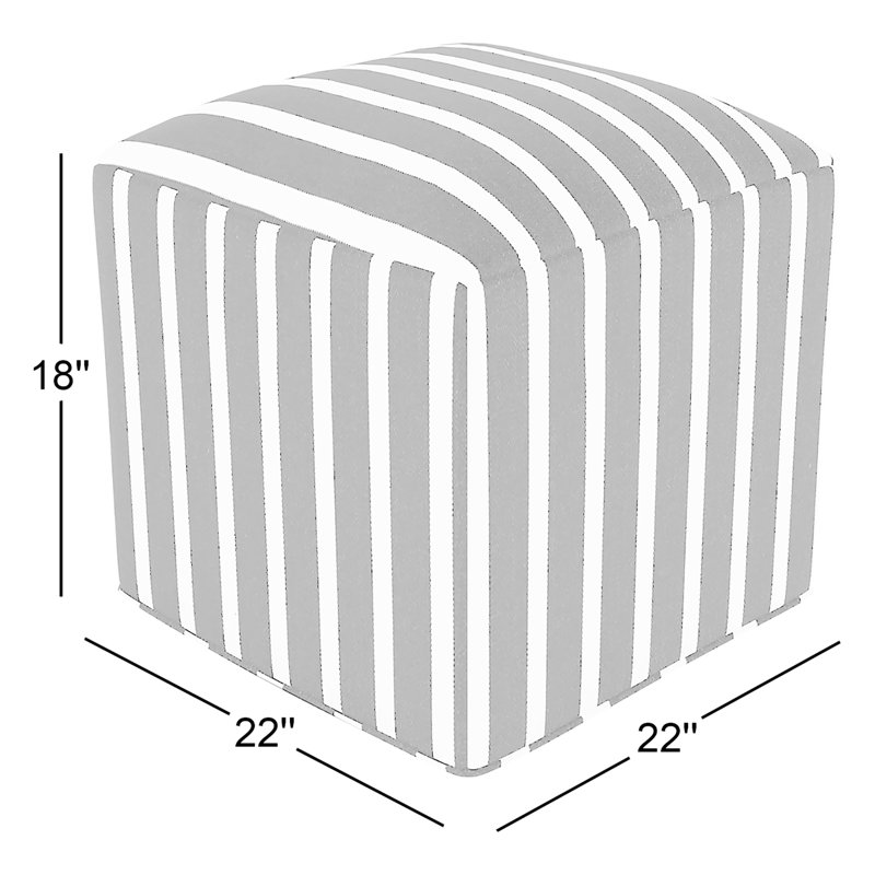 Repose-pieds Eliana Sunbrella, Sunbrella Shore Classic, H 18 po x l 22 po x P 22 po