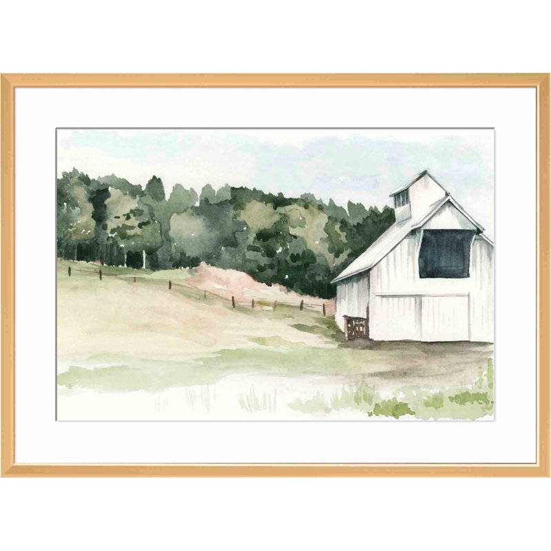 «Barn III» par Jennifer Paxton Parker - peinture encadrée, Or antique, H 16,09 po x l 22,09 po x P 1,1 po