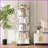 Bookshelf, 5-Tier 360° Rotating with Wheels &amp; Drawer, Warm White Space-Saving | MDF | White-1043141112