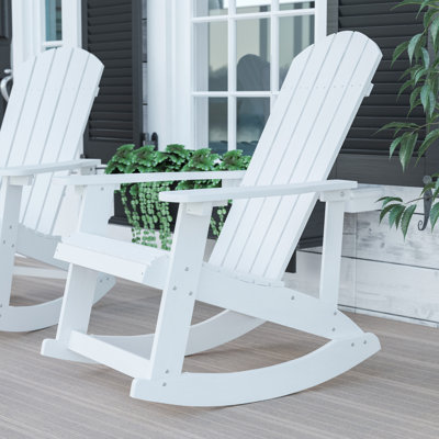 Baltazar Polyresin Wood Indoor/Outdoor Adirondack Rocking Chair by Beachcrest Home