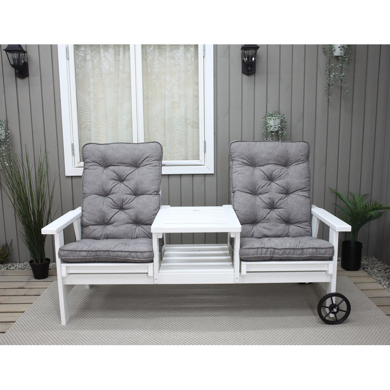 Sevyn Solid Wood Pine Outdoor Bench, White