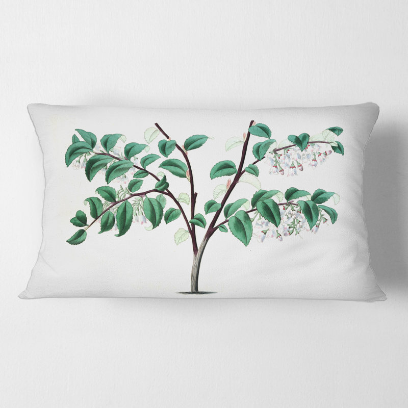 Rectangle, feuilles vertes rétro I - coussin décoratif traditionnel imprimé