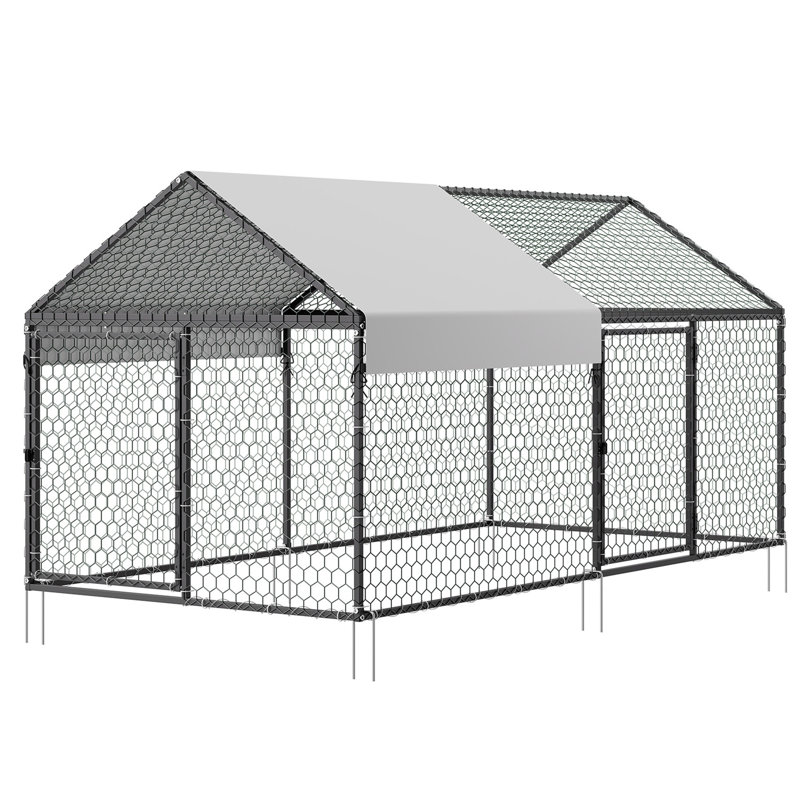 Petite cage à poulets avec couvercle imperméable et portes doubles