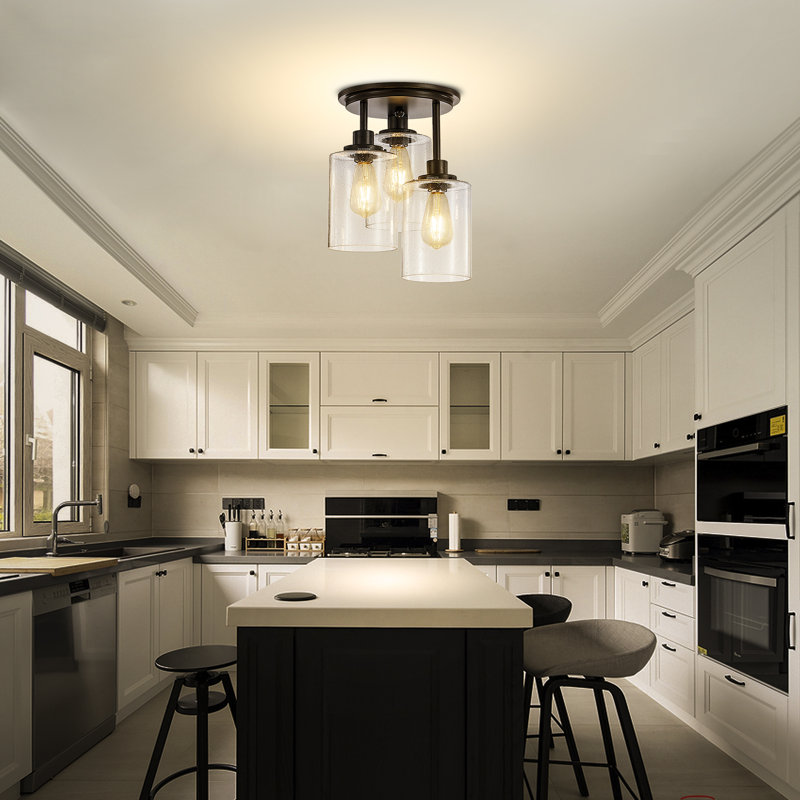 Oakhur Glass Semi Flush Mount