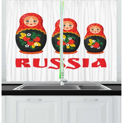 2 Piece Russian Nesting Matryoshka Dolls Trademark of Russia Kitchen Curtain Set -  East Urban Home, 913268F3F27445C4957C9277ED6EEE8D