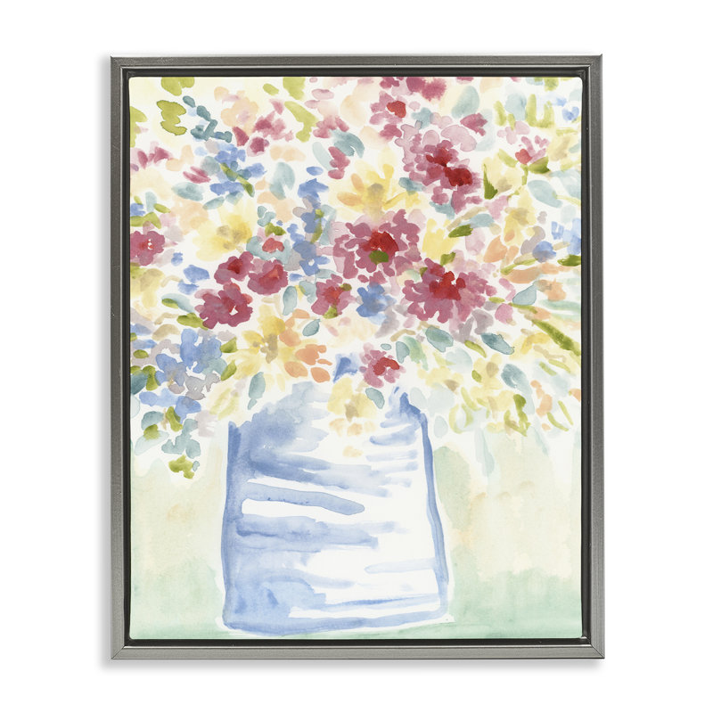  "Soft Country Blossoms", art mural encadré sur toile flottante par June Erica Vess, H 31 po x l 25 po