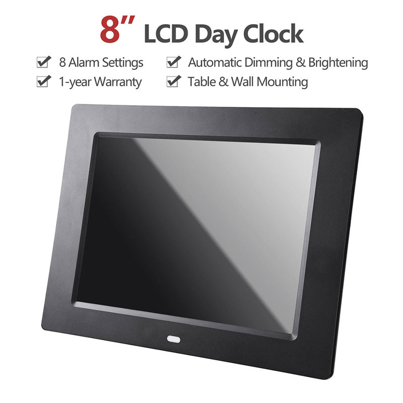 06CLK001-8IN_wfv Digital Electric Tabletop Clock with Alarm, Black