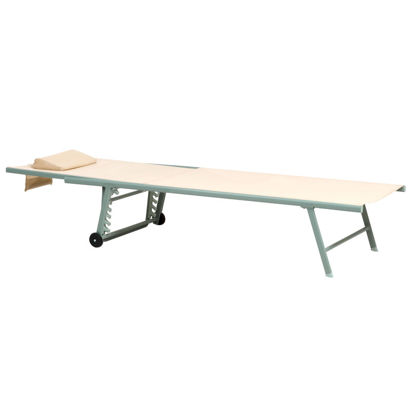 149cm Long Double Chaise, Green, Beige