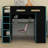 Wood Loft Bed With Desk,Wardrobe,Ample Storage Space,And RGB LED Light-1083646240