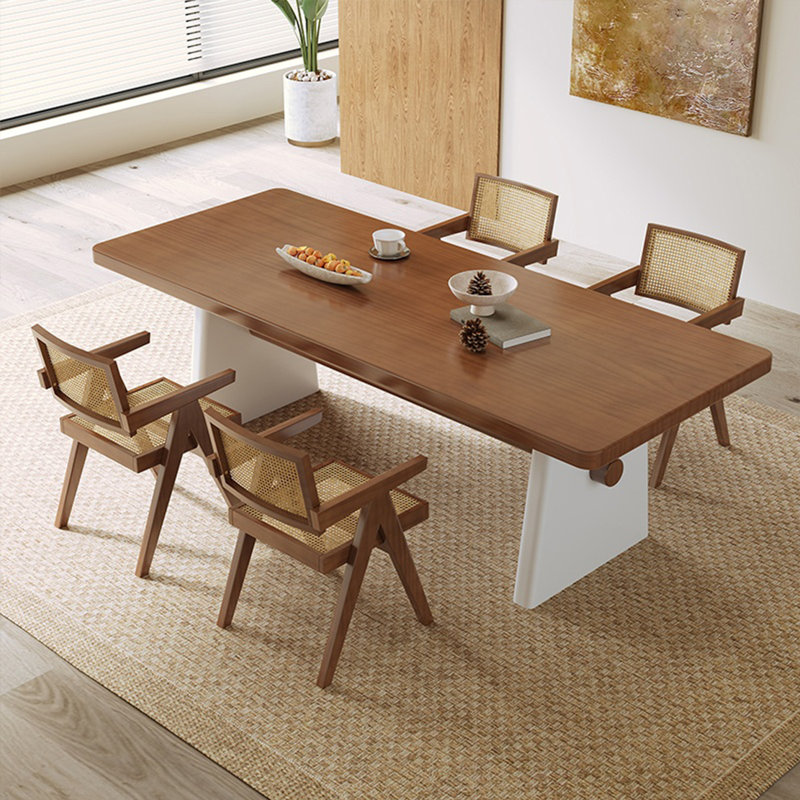 Elegant table set in solid wood, 29.52"H x 70.86"L x 31.49"W