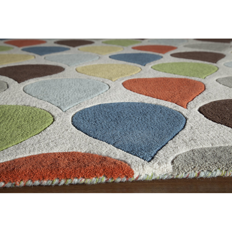 Javeed Geometric Handmade Wool Rug, Rectangle 3'6" x 5'6"
