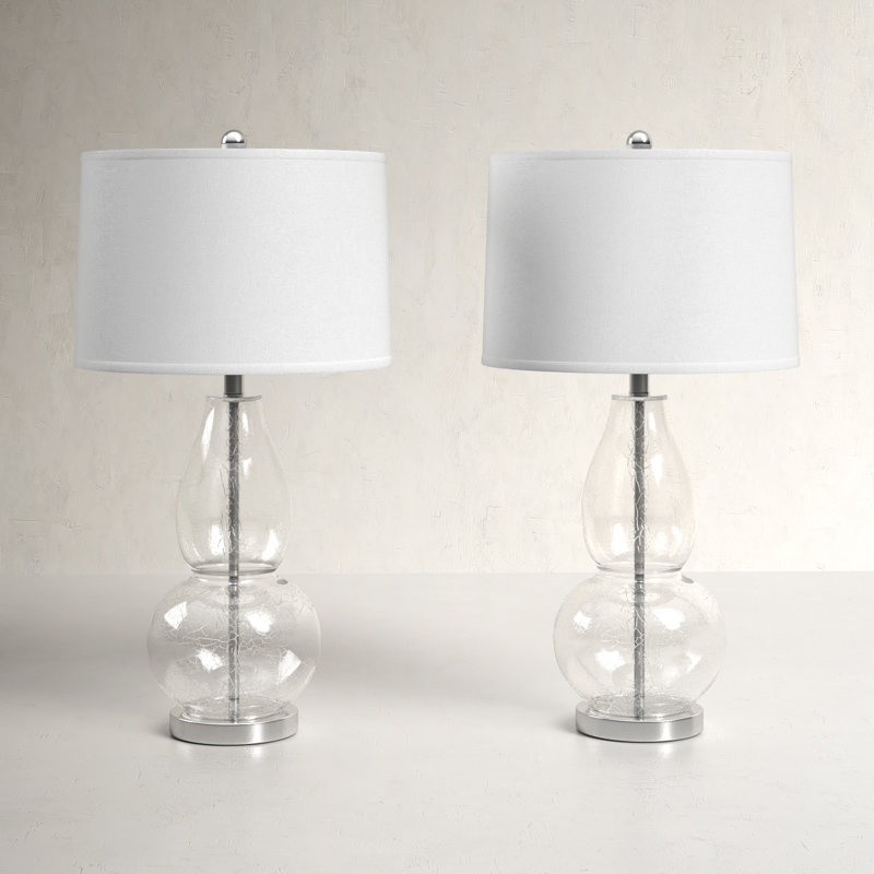 Parkston Glass Table Lamp, Vintage Crackle/White Shade