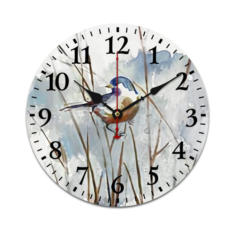 Horloge murale sarcelle et eucalyptus 12 x 12 pouces, pour terrasse extérieure
