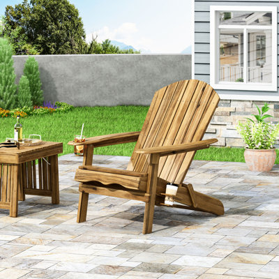 Teigan Solid Wood Folding Adirondack Chair
