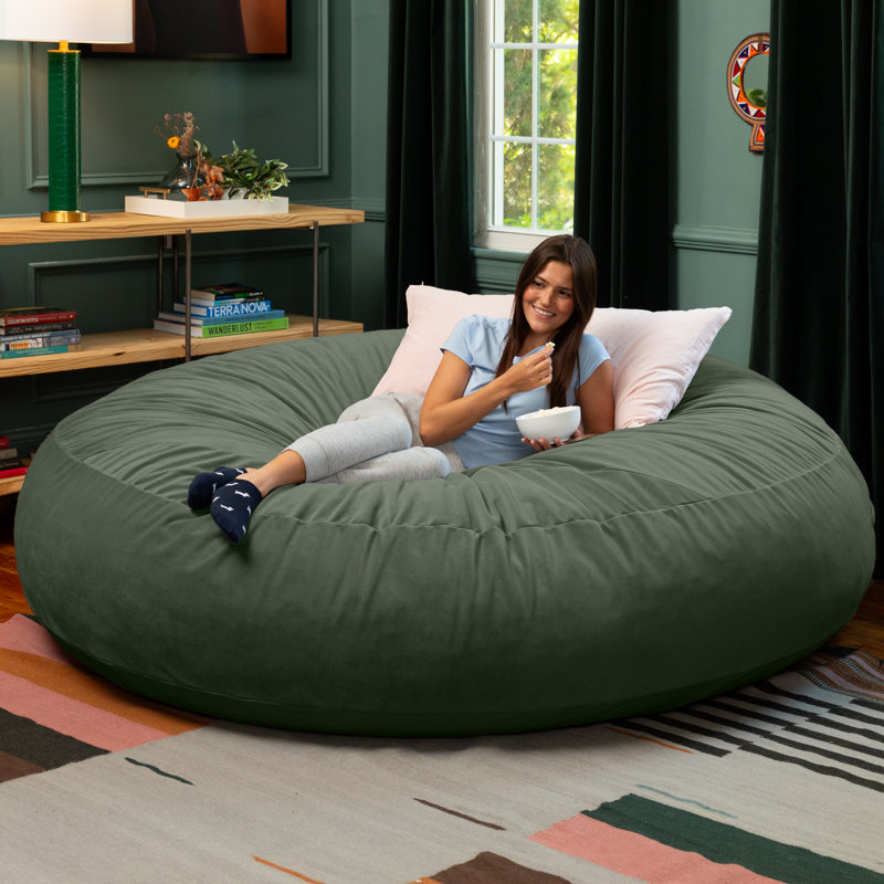 Fauteuil à billes 7 pi Cocoon - Giant, Velours vert