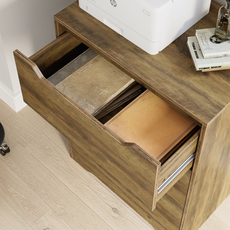 Hartsell 23.6" W 3-Drawer Chest, Rustic Brown