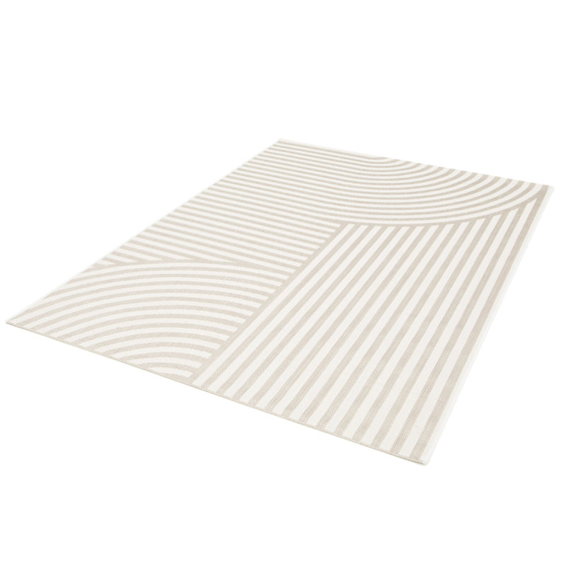 Binnur Geometric Recycled P.E.T Flatweave Indoor / Outdoor Area Rug, Rectangle 120 x 170cm
