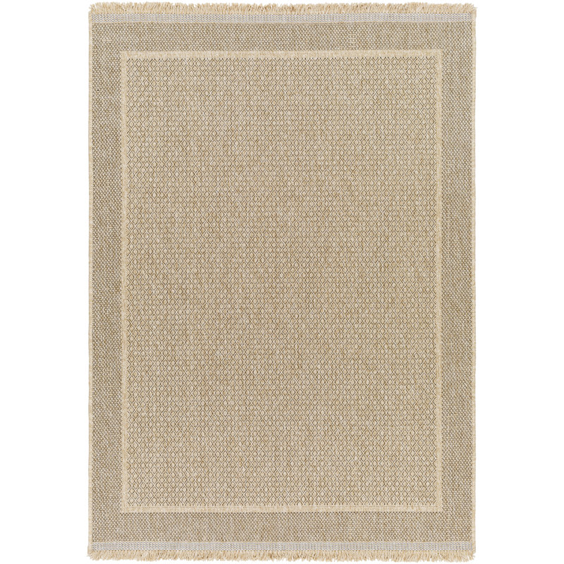 Ailn Boho Jute-Look Beige Area Rug, Rectangle 156 x 207cm