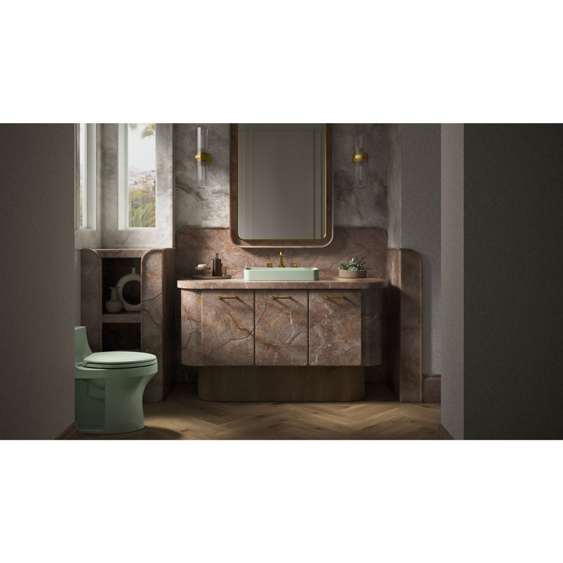Occasion Sink with Straight Design Single Hole Bathroom Faucet with Drain Assembly, Vibrant Brushed Moderne Brass