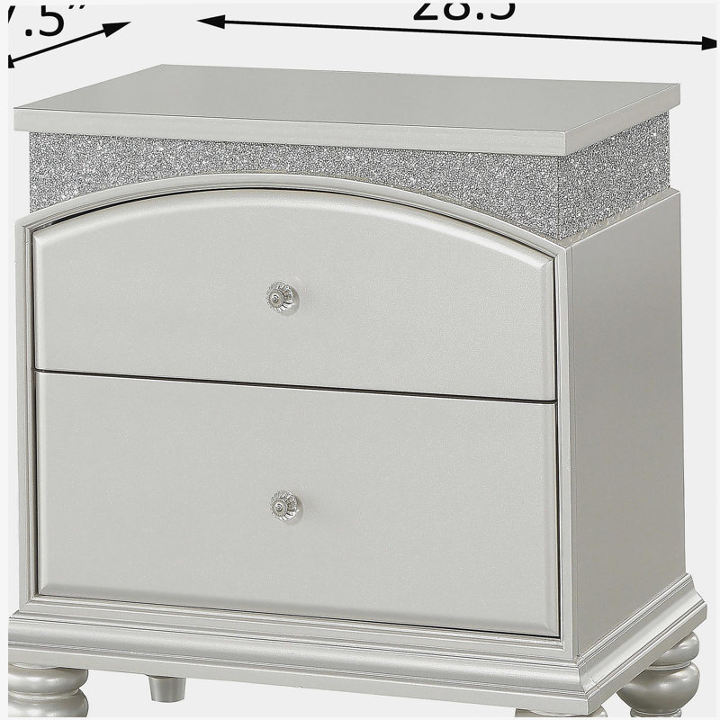 Platinum 2-drawer Nightstand