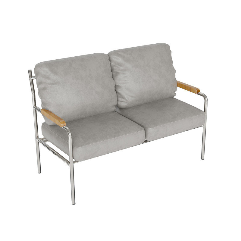 Causeuse glamour moderne en acier inoxydable avec pieds en acier inoxydable 47,2 po 32663C21AAE0465BB71F9C9D7C0F28F1