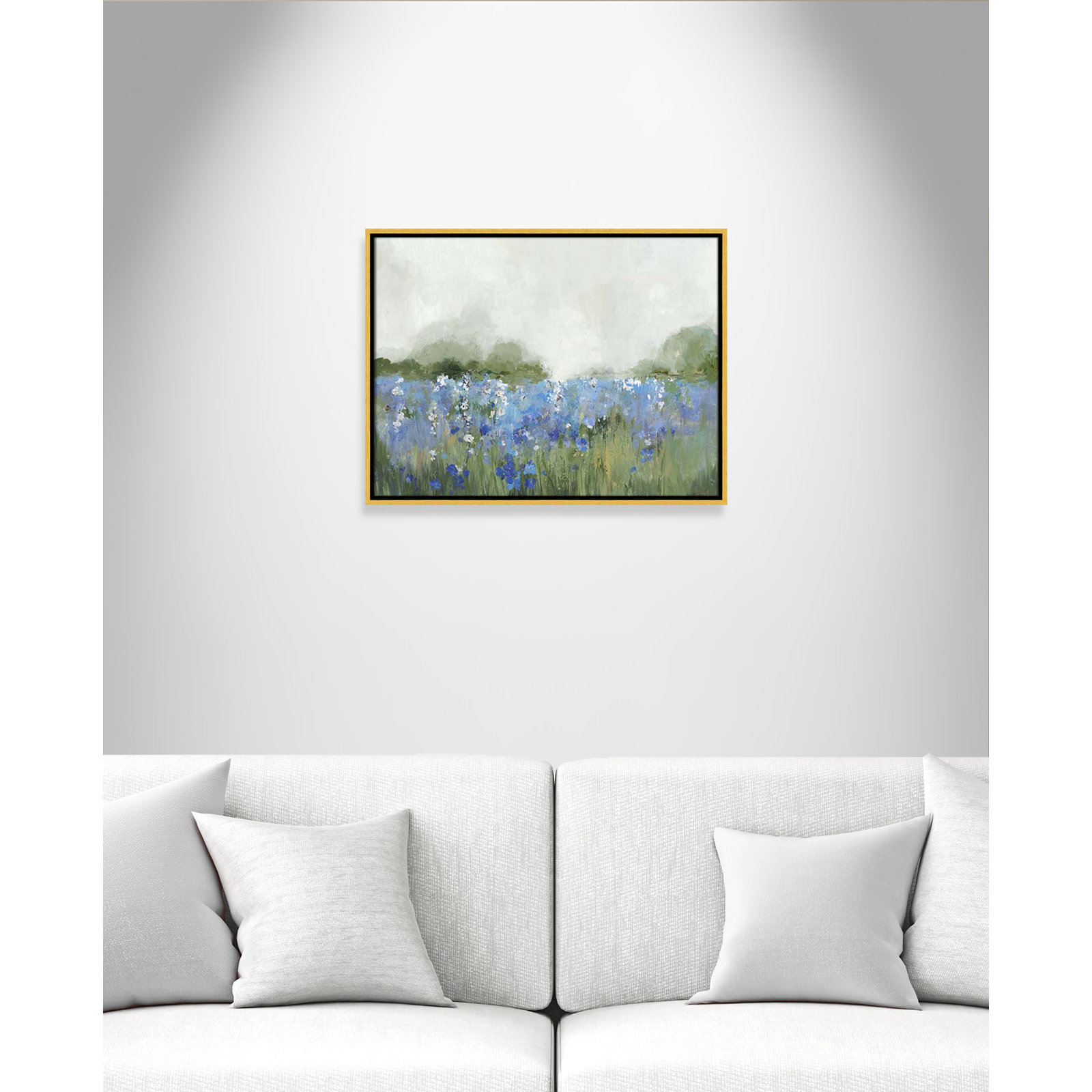 Meadows Bluebells Field by Allison Pearce, 19.5" H x 25.5" W x 2" D, Gold Framed