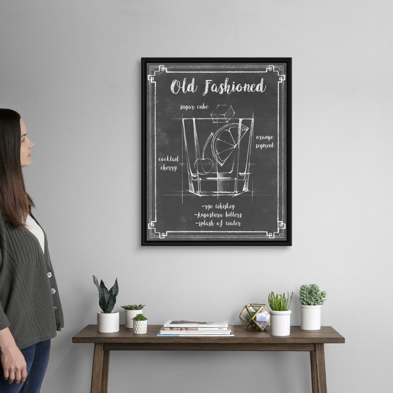 Mixology I - Impression sur toile, H 31,7 po x l 25,7 po x P 1,75 po, Cadre flottant noir