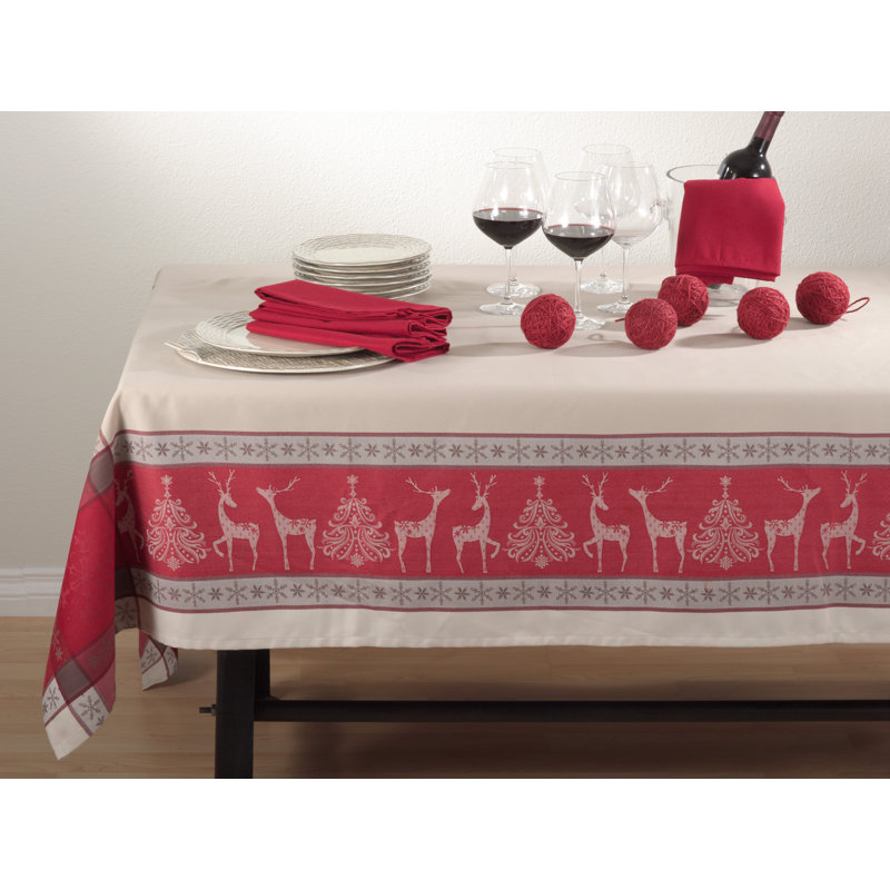 Nappe jacquard renne de noël Kellam, 72 po carré