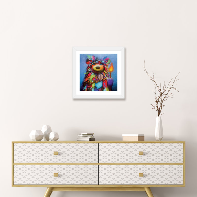 «Guardian» par Scott Mills - impression d'art graphique, Papier encadré blanc, Blanc, H 16 po x l 16 po x p 1 po