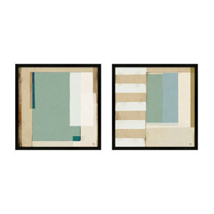 City Scape aqua, Set of 2 by Marco Marella for Studio M - Framed Wall Art
