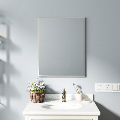 24 - Inch, Aluminum, Silver, Bathroom Mirror, Small Bathrooms, Elegant And Frame Reflective Frame, Modern Look