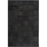 Douglas Cowhide Geometric Area Rug in Black