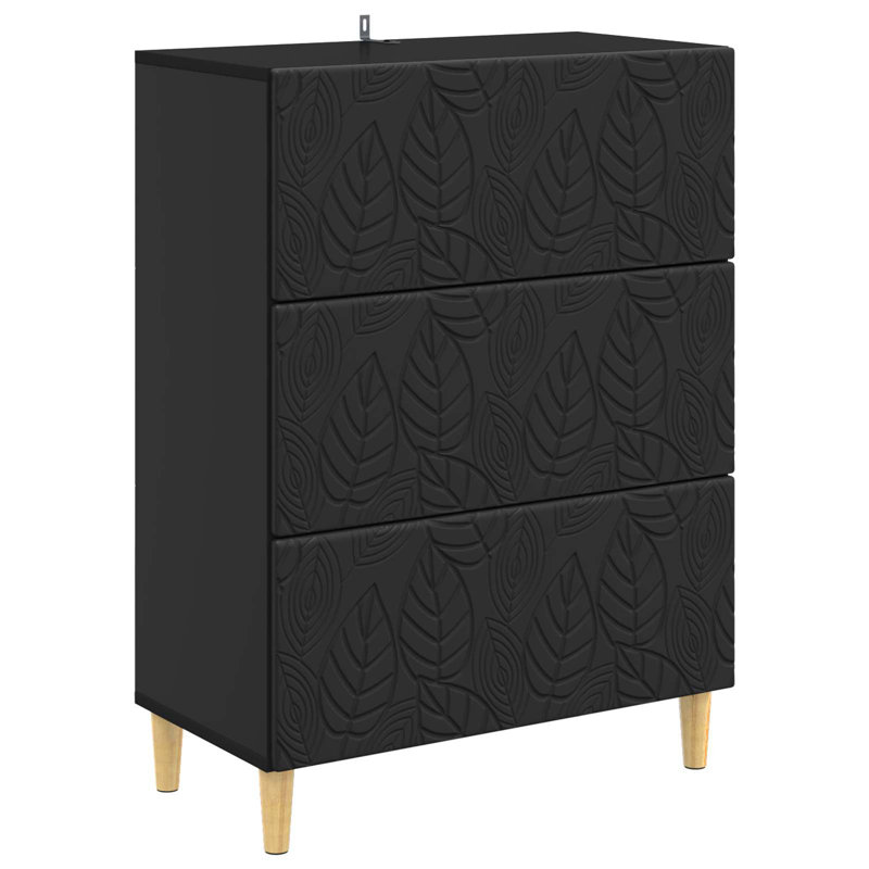 3 -Drawer Rectangle Accent Chest, Black