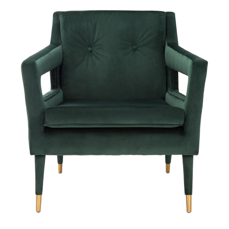 Velveteen Velvet Armchair, Forest Green Velvet