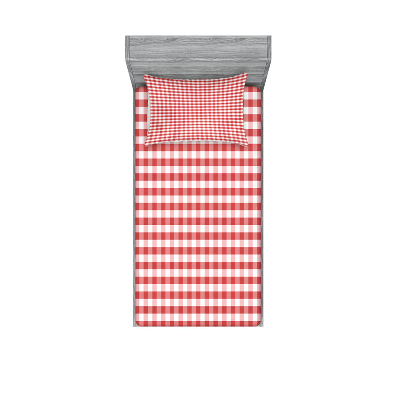 Drap-housse et coussin décoratif Ambesonne, Ensemble de draps pour lit simple + 3 pièces supp