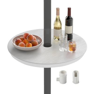 Round Outdoor Side Table With Umbrella Hole , 50cm cm W 50cm cm D