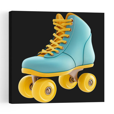 Affiche murale rétro colorée classique de patins à roulettes