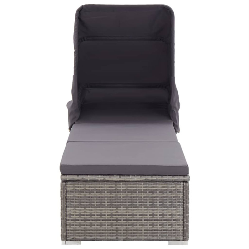 78" Long Single chaise with Cushions, Gray, Gray