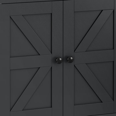 Bookcase With Open Cubbies & Cabinet
