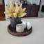 Plateau de service en bois rustique: plateau décoratif rond en bois Butler
