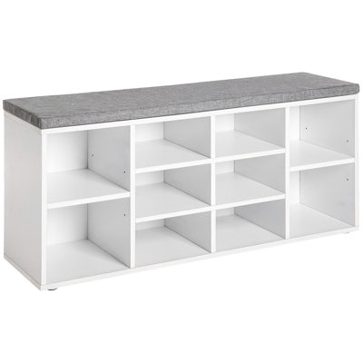 10 Pair Stackable Shoe Storage Bench