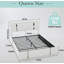 Queen Size Lift Up Storage Bed Frame With Adjustable Led Lights Headboard, Faux Leather Upholstered Platform Bed
