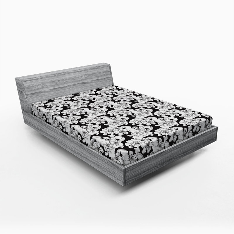 Microfiber Floral Fitted Sheet, Full Fitted Sheet